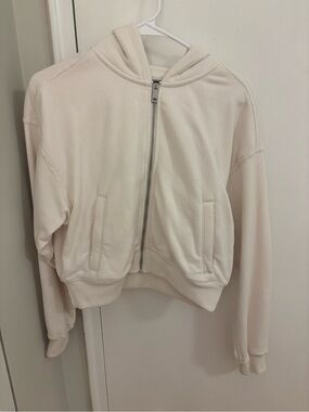 Abercrombie Cream Zip-Up Hoodie